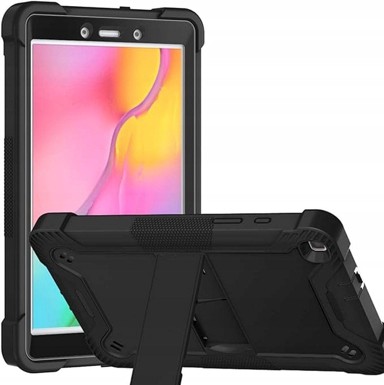 NIKCORP Zaštitna maska za Samsung Galaxy Tab A 8,0" s postoljem i naramenicom trostruka zaštita, crna
